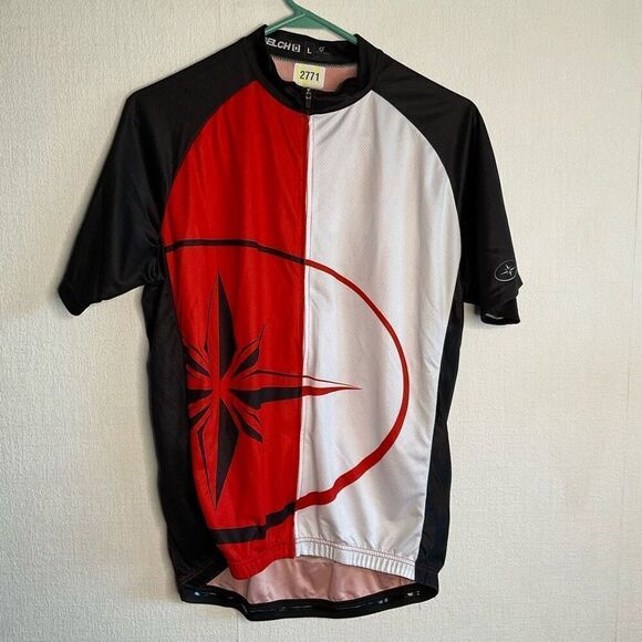 Polaris Adventure Cycling Jersey Red Black Bike Bicycle Breathable Shirt ZipUp L - Picture 2 of 7